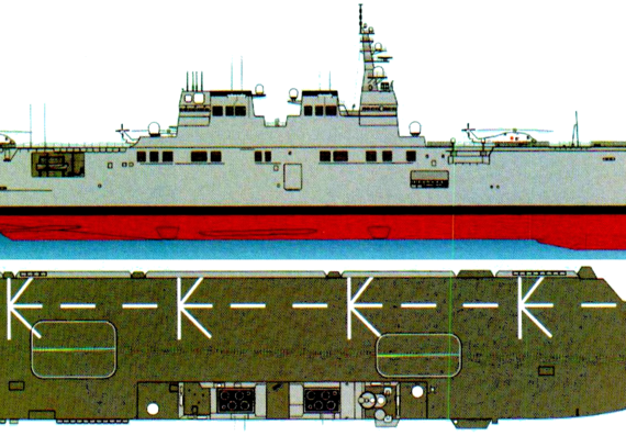 Aircraft carrier JMSDF Hyuga [Helicopter Carrier] - drawings, dimensions, pictures